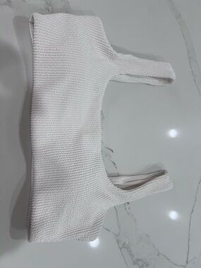 Carrera White Textured Knit Crop Top